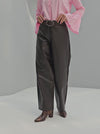 Masculine low rise Faux Leather trousers