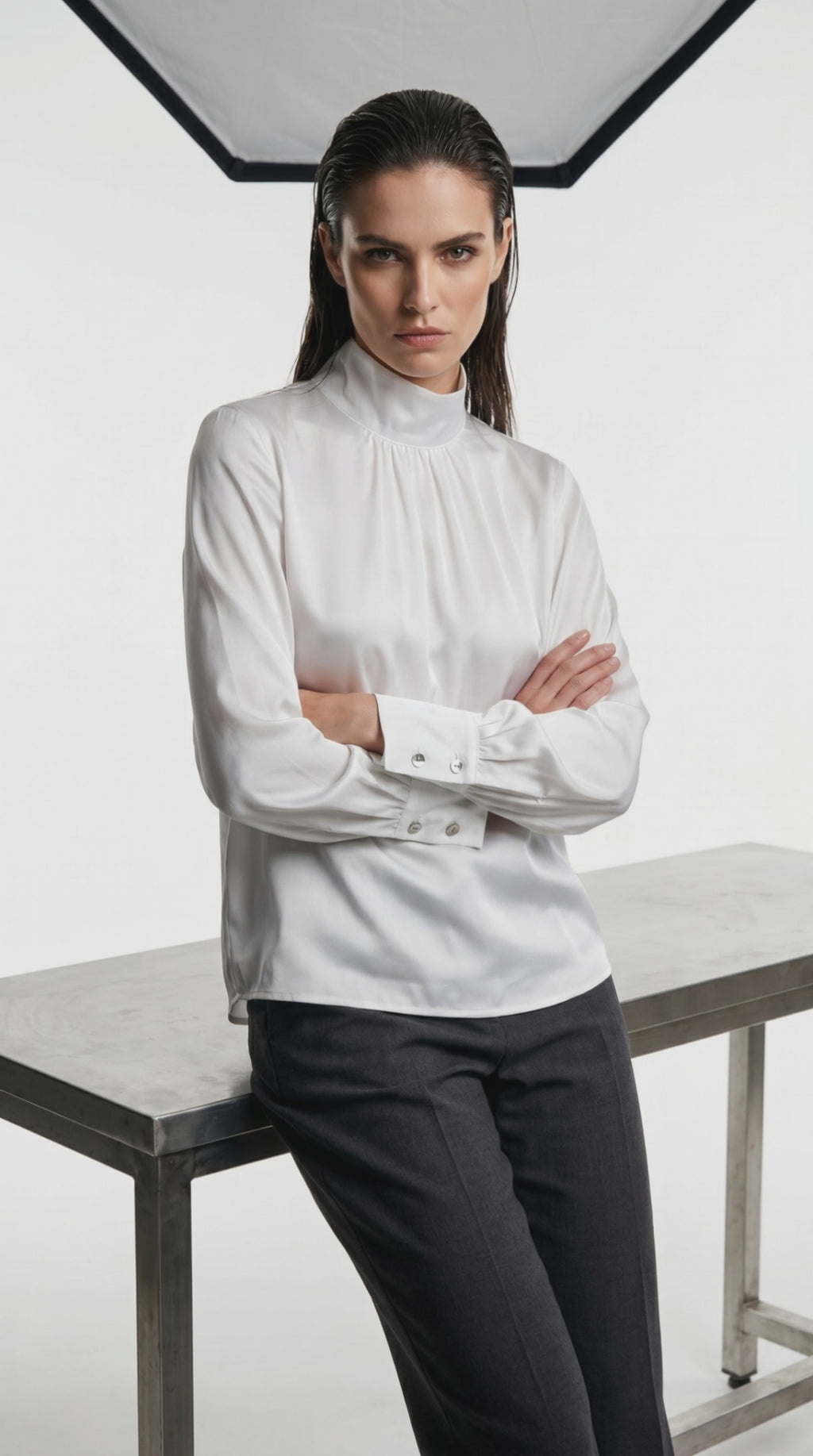 Satin high neck Blouse