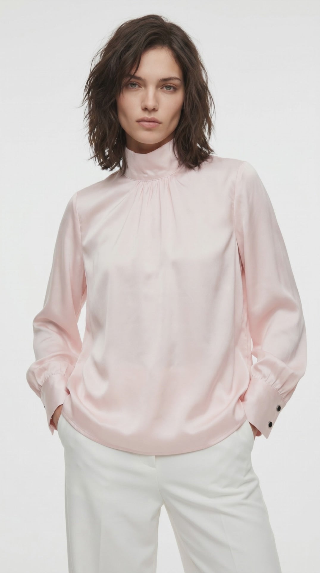 Satin high neck Blouse