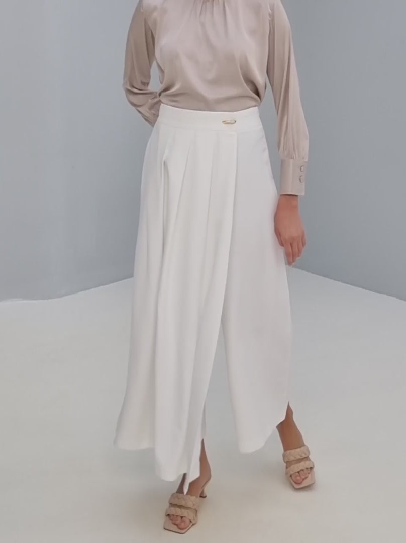 Pleated Wrap Trousers